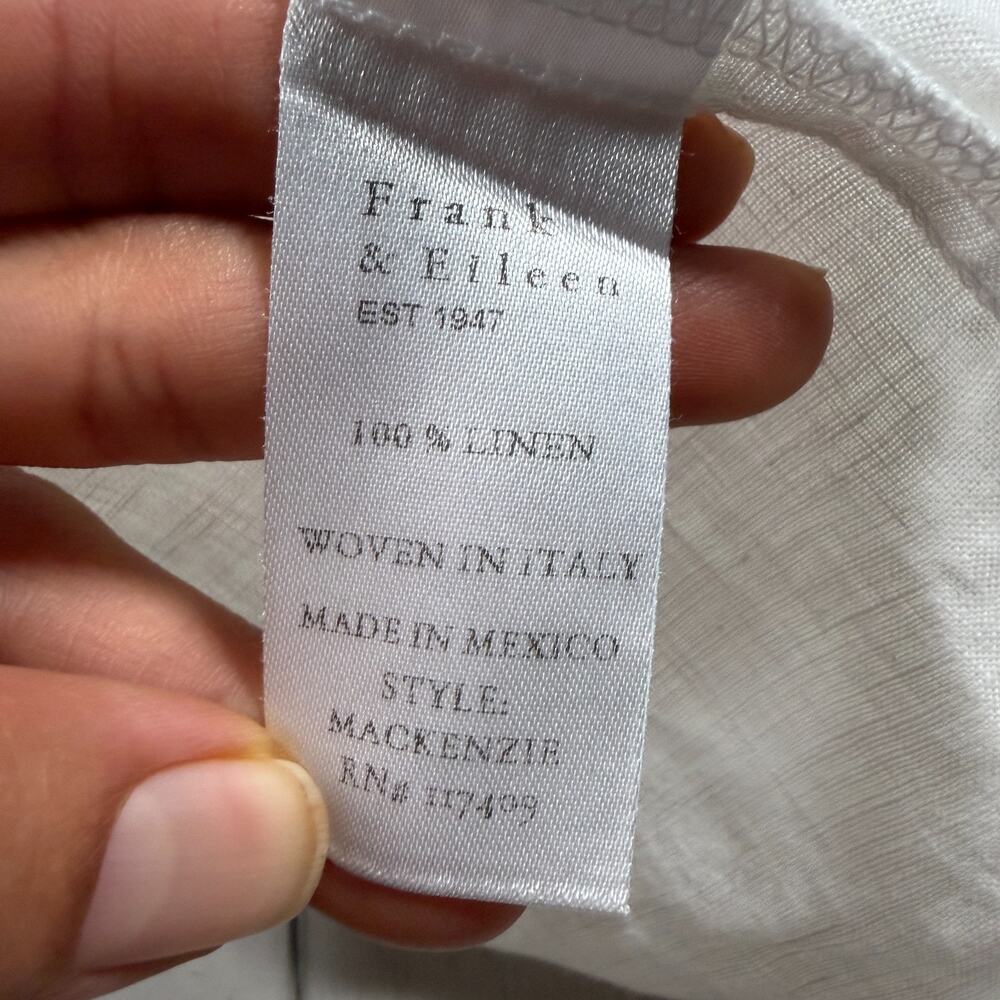 Frank & Eileen White 100% Linen Oversized Long Sleeve Shirt OS Mackenzie - Picture 8 of 10
